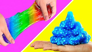 CRUNCHY And RAINBOW Slime  How To Make Cool Slime At Home [upl. by Aramoj915]