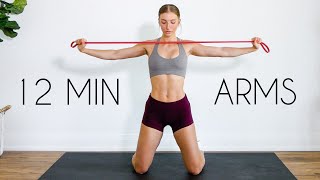 12 min UPPER BODY RESISTANCE BAND Workout At Home [upl. by Atikcir]