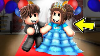 Baby Brooks FIRST SCHOOL DANCE In Roblox Brookhaven [upl. by Ronald]