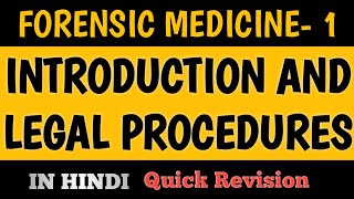 Introduction to Forensic MedicineScience and Legal Procedures  FMT lectures  FMT chapter 1 [upl. by Khan817]