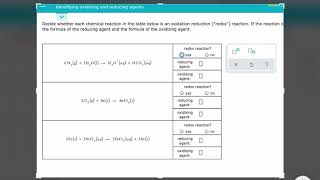 ALEKS Identifying oxidizing and reducing agents [upl. by Annaer991]