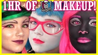 1 hour of MONSTER HIGH DOLL MAKEUP TUTORIALS  Costume Halloween or Cosplay  KITTIESMAMA [upl. by Aulea]