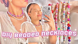 DIY TRENDY BEADED NECKLACES  PHONE CHARM [upl. by Topping]