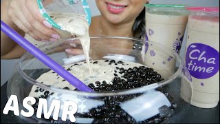 ASMR Giant Boba Milk Tea  Chewy amp Gulping Sounds  NO Talking Eating Sounds Mukbang  NE Lets Eat [upl. by Mosira999]