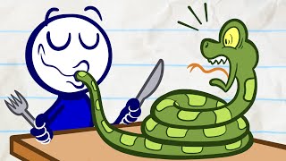 Pencilmate Slurps Up a Snake [upl. by Ardnahsal]