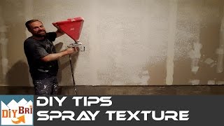 How to spray Texture on Walls amp Ceilings  DIY Hopper Gun Tips [upl. by Ahsienom]