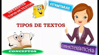 TIPOS DE TEXTOS CONCEPTO ESTRUCTURAS Y CARACTERÍSTICAS [upl. by Cigam]