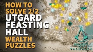 All Utgard Feasting Hall Wealth Chests AC Valhalla Jotunheim Treasure Puzzles [upl. by Oicneconi19]