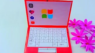 How to make laptop from paper DIY paper laptop paper craft [upl. by Nibbs687]