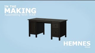 IKEA HEMNES Desk Assembly Instructions [upl. by Pontias695]