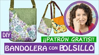 BOLSO BANDOLERA con BOLSILLO  FÁCIL Patrón gratis [upl. by Ginni76]