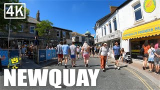 NEWQUAY Cornwall July 2021  Town Centre Towan Beach amp Newquay Harbour  4K Virtual Walk [upl. by Ciapha]