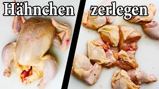 Ganzes Hähnchen selbst zerlegenzerteilen Anleitung [upl. by Mccartan543]