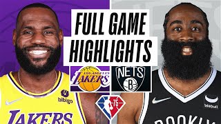 LAKERS at NETS  FULL GAME HIGHLIGHTS  January 25 2022 [upl. by Anneg144]