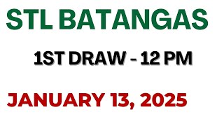 STL Batangas Draw result today live 1200 PM 13 January 2025 [upl. by Pomeroy355]