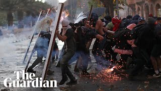 Tens of thousands protest in Chile Weve reached a crisis [upl. by Llewej]