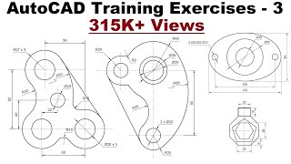 AutoCAD Training Exercises for Beginners  3 [upl. by Eglantine]