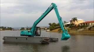 EIK AM140 amphibious excavator  Swamp buggy [upl. by Iralam]