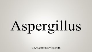 How To Say Aspergillus [upl. by Deidre537]