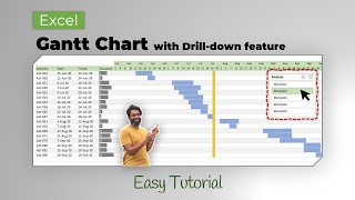 Advanced Gantt chart in Excel with drilldown feature [upl. by Stimson]