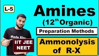 L5 Preparation of RNH2 Amines  Amonolysis of Alkyl Halides  NEET JEE  By A Arora [upl. by Marsh]