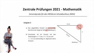 ZP 10 NRW 2021  Zentrale Prüfung MSA  Übungsaufgabe zur Generalprobe  Satz des Pythagoras [upl. by Mishaan745]