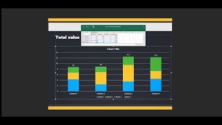 Charts in PowerPoint  Create total values in stacked column chart [upl. by Paucker921]