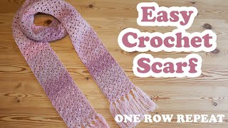 EASY Crochet Scarf  Comfy Cluster Scarf ONE row repeat [upl. by Patricio]