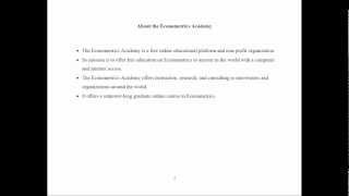 Econometrics Academy Introduction [upl. by Joel]