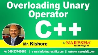 Overloading Unary Operator in C  C Tutorial  Mr Kishore [upl. by Illyes933]