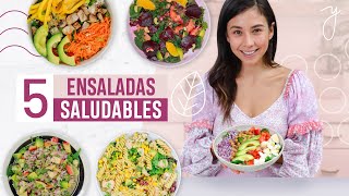 5 Ensaladas Saludables Fáciles y Económicas🥗 Yovana [upl. by Erot]