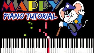 Mappy Theme  Piano Tutorial [upl. by Ardnosac460]