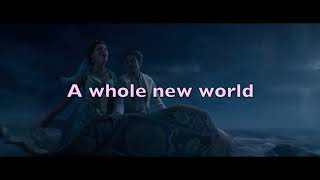 A Whole New World Lyrics Aladdin  Mena Massoud Naomi Scott [upl. by Jacquenette438]