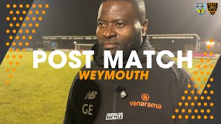 Post Match Weymouth 210125 [upl. by Bowen231]