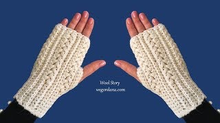 DIY Tutorial  Easy Crochet Fingerless Gloves  Heklane rukavice [upl. by Norbert]