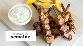 Brochettes de porc souvlaki [upl. by Enajyram]