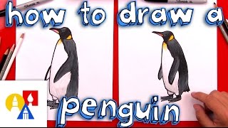 How To Draw A Realistic Emperor Penguin [upl. by Bissell]