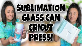 HOW TO SUBLIMATE A LIBBEY GLASS CAN IN CRICUT MUG PRESS 😍 [upl. by Aroon]