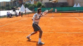 Ultimate Roger Federer Practice Court Level View on Clay HD [upl. by Enelcaj831]