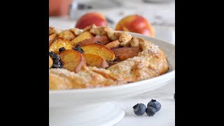 Peach and Blueberry Rustic Crostata Galette by Cooking with Manuela [upl. by Seek36]