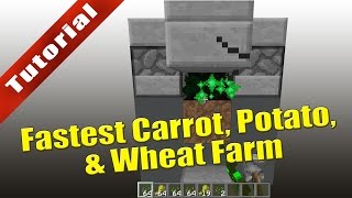 Minecraft Fastest Carrot Potato amp Wheat Nano Farm  Tutorial [upl. by Mailliw376]