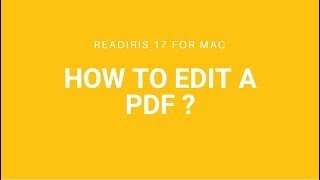 Readiris 17 Mac How to edit a PDF [upl. by Einalem]