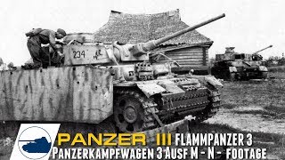 Rare WW2 Panzer III Ausf M  N  K  FlammPanzer 3  Panzerkampfwagen 3 footage part 5 [upl. by Lahcim]