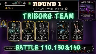 Edenian Tower Battle 110130amp150  TEAM TRIBORG  MK Mobile 2024 [upl. by Leribag]