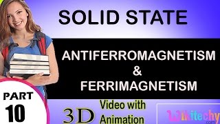 Antiferromagnetism and Ferrimagnetism solid state class 12 chemistry subject notes cbse [upl. by Benjamin10]