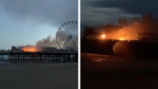 Blackpools Central Pier Engulfed In Flames [upl. by Yelahs]