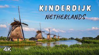 Kinderdijk Netherlands  4K Windmill Sceneries [upl. by Risley]