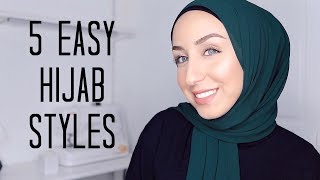 QUICK AND EASY HIJAB STYLES  Cotton Jersey amp Chiffon Tutorial [upl. by Evannia]