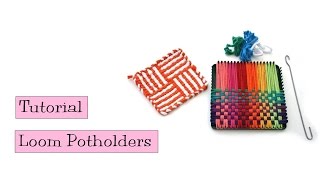 Tutorial  Loom Potholders [upl. by Ydda619]