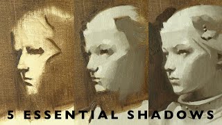 Portrait Painting Tutorial  The 5 Essential Shadows of a Portrait [upl. by Platon]